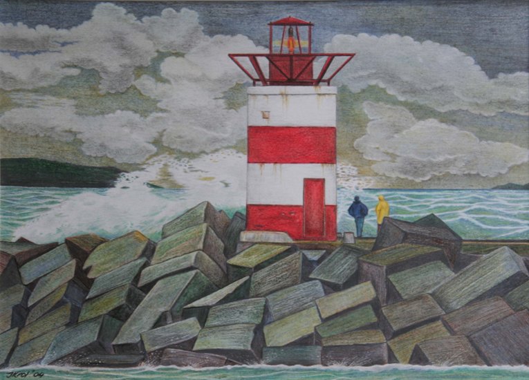 Vuurtoren met strekdam