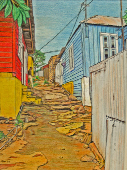 Straatje in Curacao