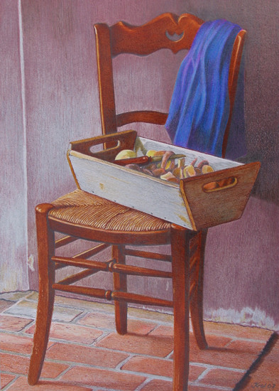 Stoel met aardappelbak