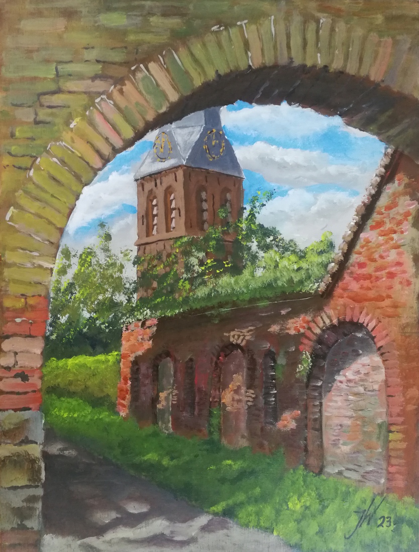 St. Jan in Zutphen, gezien door de Spanjaardspoort