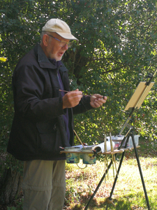 Het coronajaar noopte ons om veel reguliere samenkomsten van de groep niet door te laten gaan. Veel leden gingen op eigen gelegenheid op de vaste woensdag ergens in onze mooie provincie buiten schilderen; zo ook ik. Dus relatief veel werken van Zutphen en omgeving.