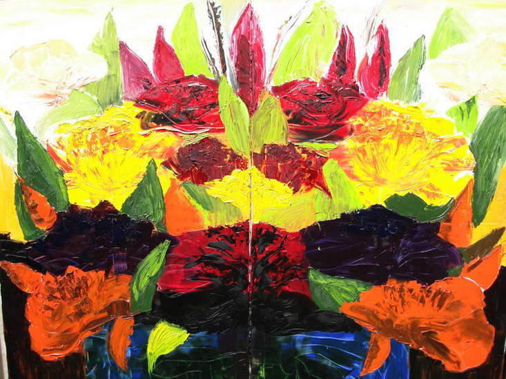 Boeket op vaas 2-luik