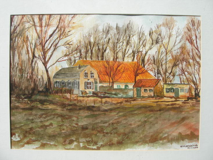 Boerderij tussen bomen