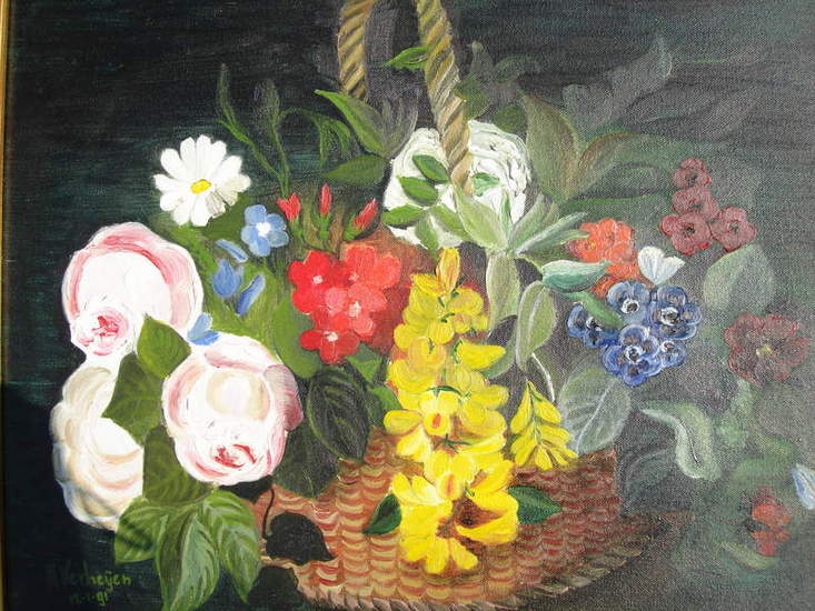 Mandje met bloemen 1