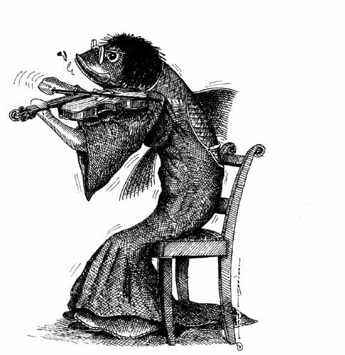 Haring violiste (zwart/wit)