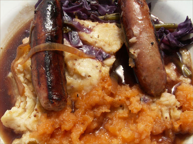 WELSH LAMB SAUSAGE DISH