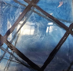 gelaagd werk met olieverf en giethars