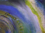 diverse technieken met blauw als hoofdkleur - acryl