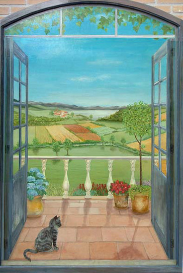 Muurschildering - uitzicht