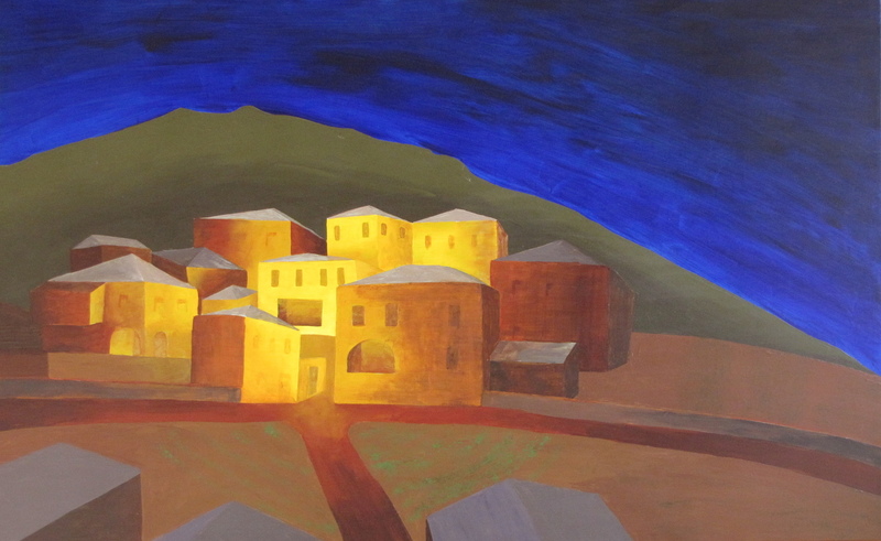 evening falls over the village