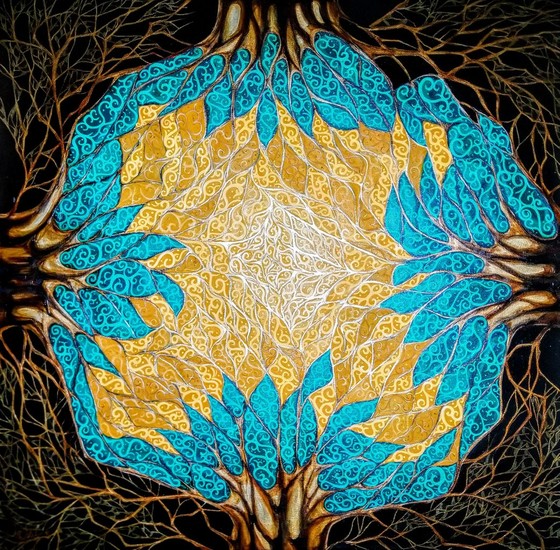 Landschape met bladeren