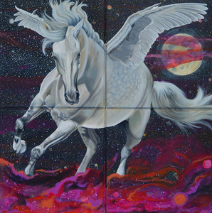 Voor Mondzorgcentrum Winschoten heb ik in de loop der jaren meerdere plafondschilderijen gemaakt. Zodat je tijdens de behandeling in de tandartsstoel wat wordt afgeleid. 