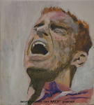 Als blow-up en losgemaakt uit de context, krijgt de juichkreet van de sportman een andere inhoud en een diepere betekenis.We worden nu geconfronteerd met de diepste gevoelens van wanhoop en schrik.Momenten van tastbare eenzaamheid in ons bestaan zijn weergegeven in twee-dimensionale materie.