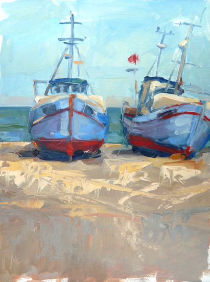 'Bootjes bij Thorup Strand'