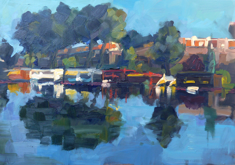 Zomerdag weerspiegeld