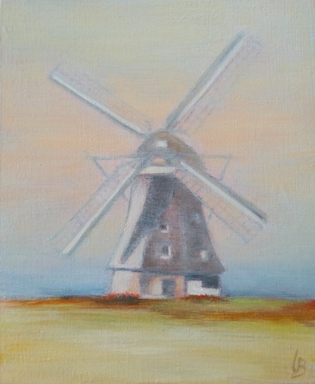 Overwaard Molen no.1 in de mist