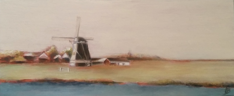 Veenmolen in de mist