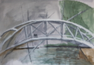 Works in acrylic paint on paper and canvas. Location Oosterdokskade Amstedam