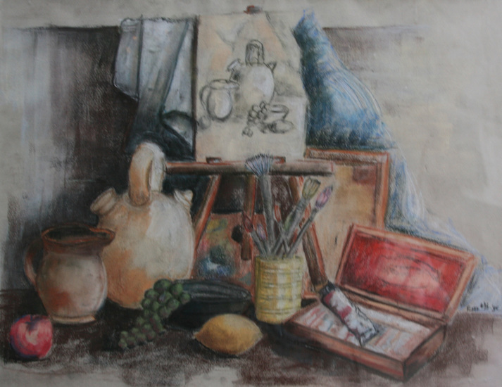stilleven schilderspullen