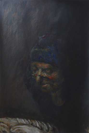 old woman with the bible