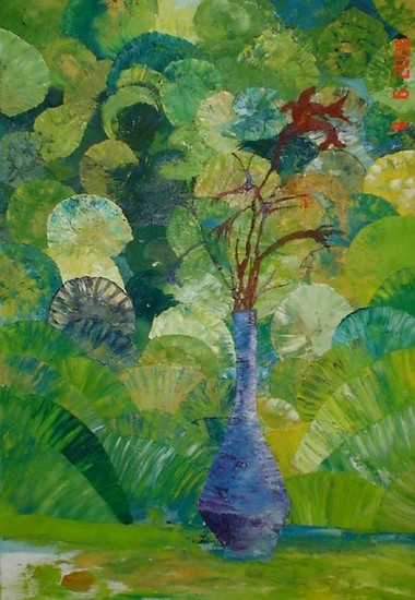 stilleven met vaas en takken