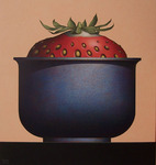 Serie schilderijen en tekeningen met stillevens van fruit.