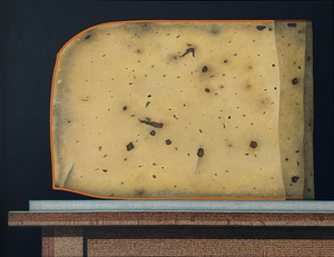 Een onderwerp dat ik al lange tijd wil schilderen is kaas. Na een bezoek aan de expositie 'Slow Food ' in het Mauritshuis te Den Haag (2017) vond ik dat het tijd werd om er mee te beginnen. De composities van de werken zijn geïnspireerd op de werken van Adriaen Coorte ( 1665 - 1707 ) en inhoudelijk zijn ze geïnspireerd op de Hollandse en Vlaamse ' kaas ' schilderijen uit de Gouden Eeuw.