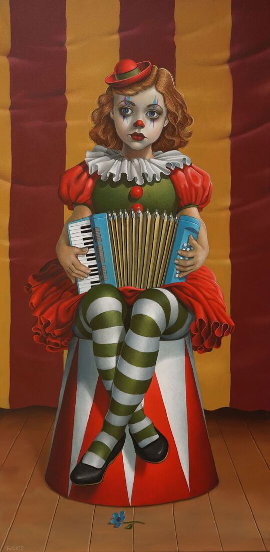 Clowntje met accordeon