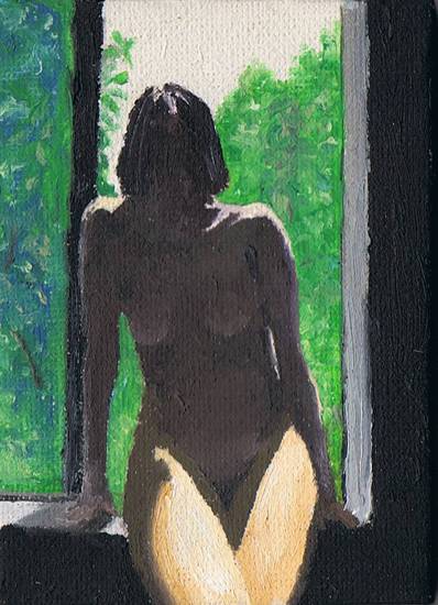 sitting in the summer window