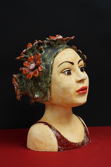 badmuts met grote bloemen