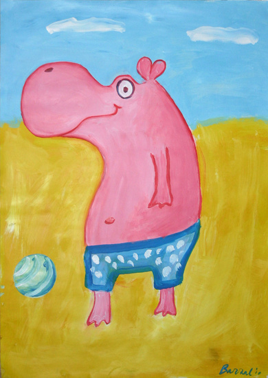 nijlpaard op strand