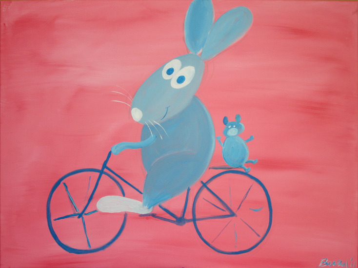 konijntje op fiets