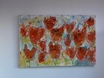 moderne abstracte kleurrijke bloemen schilderijen