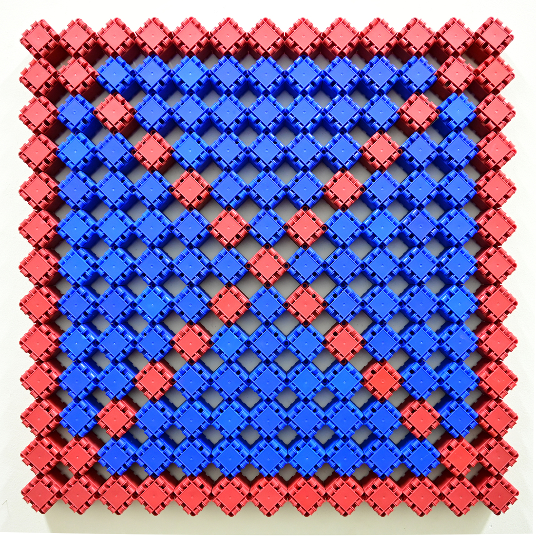 Rood vierkant met diagonalen