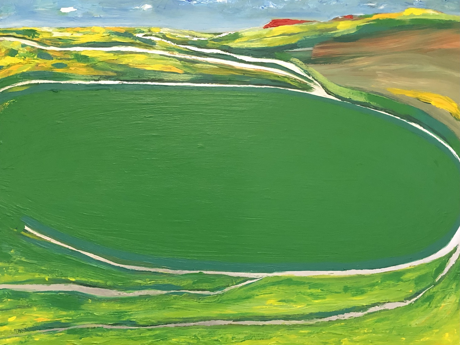 Lente met kwelder landschap 