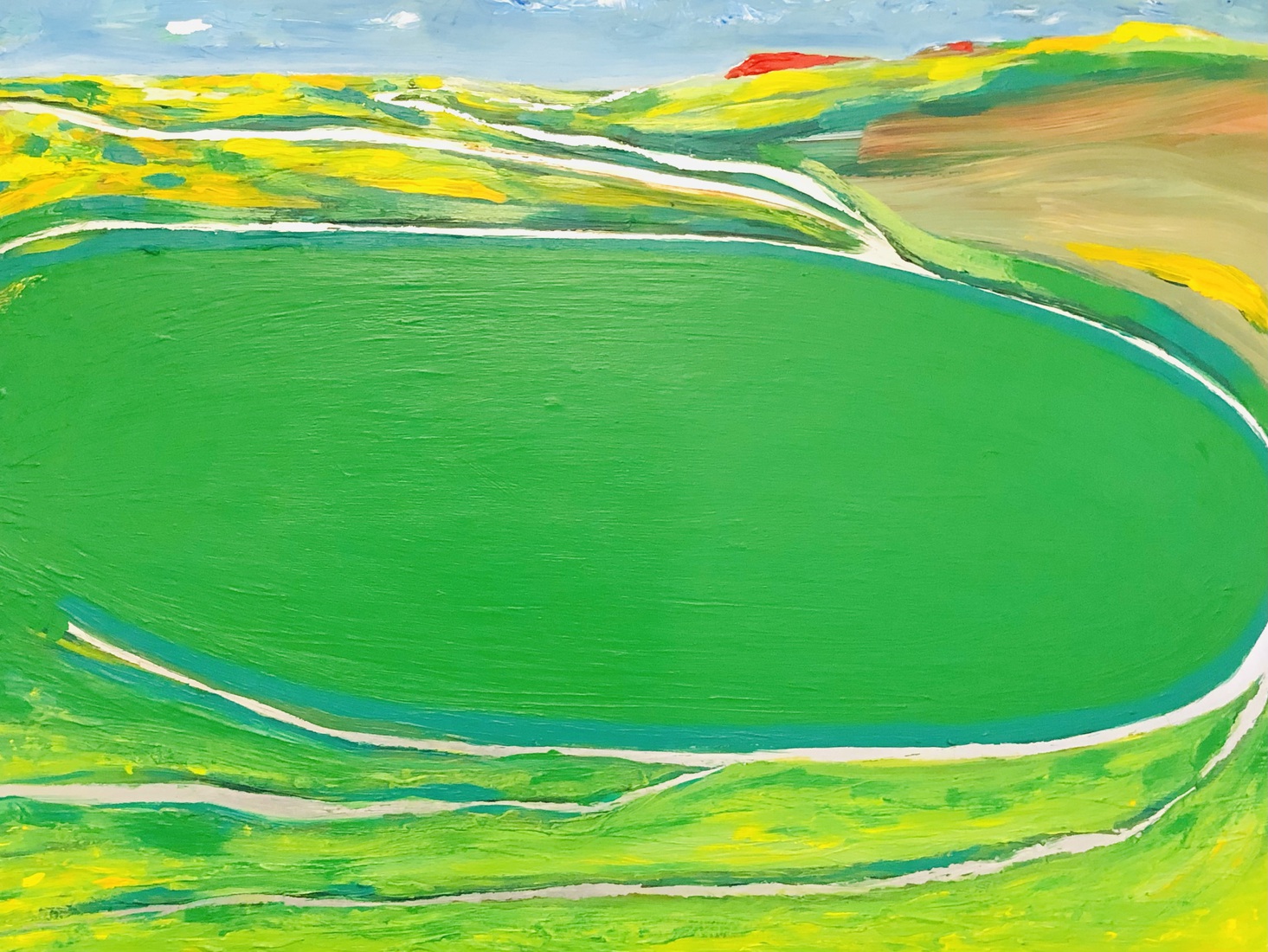Lente met kwelder landschap 