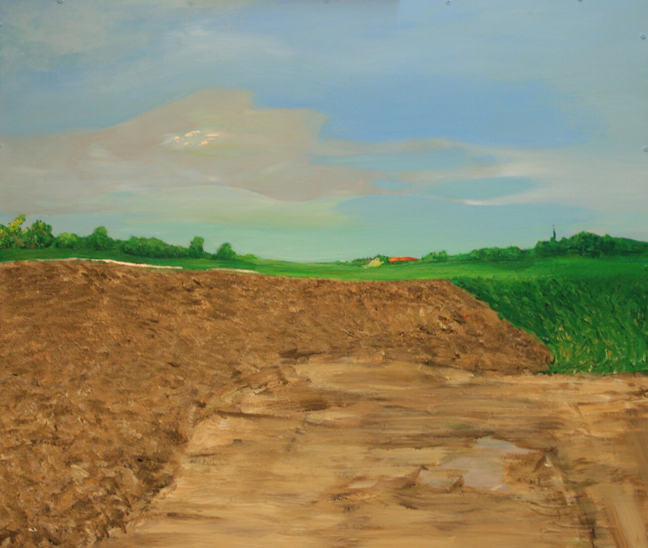 Landschap met akker in Friesland 