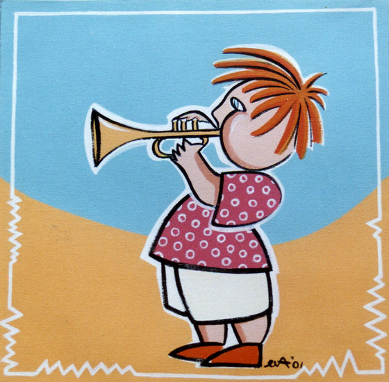 Kind met trompet (VERKOCHT)