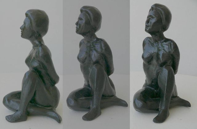 woman lying with hands on the back