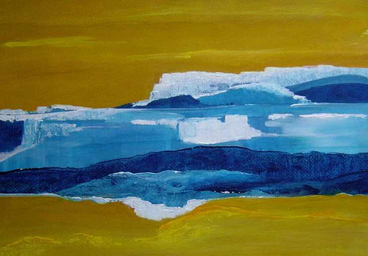 Blauwe oase in het oker