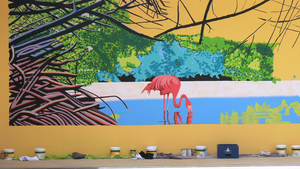 10 meter wide murals in the new jail on Bonaire