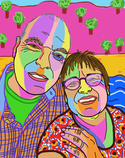 Ipad portret Leon en Marja