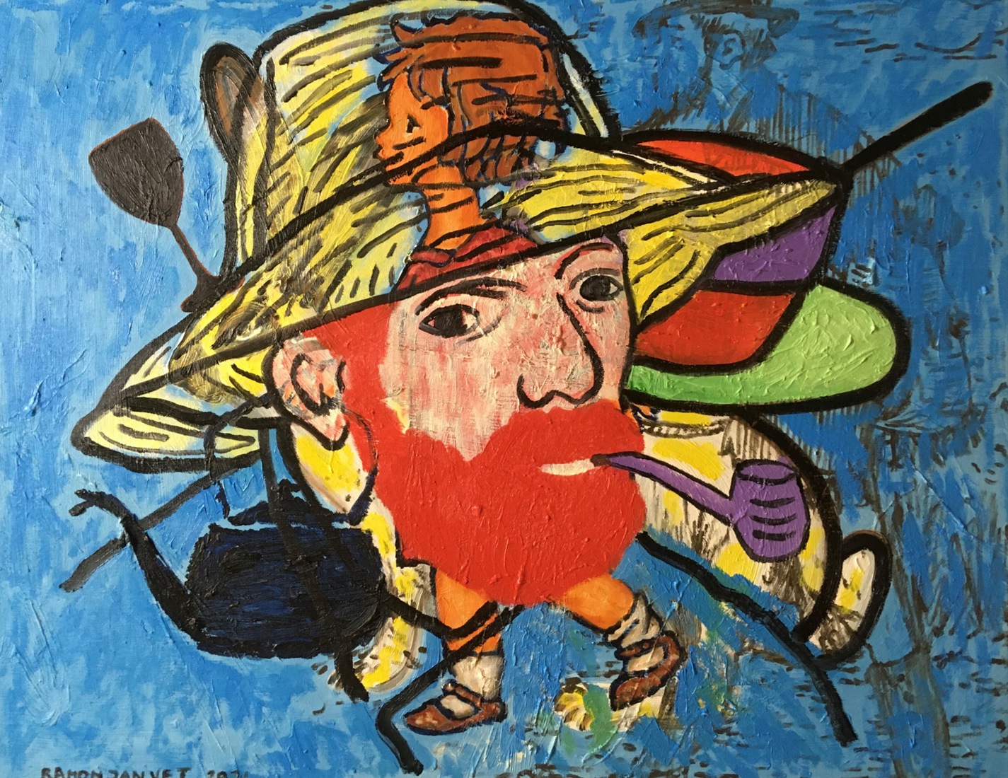 Vincent van Gogh ( met strohoed en pijp)