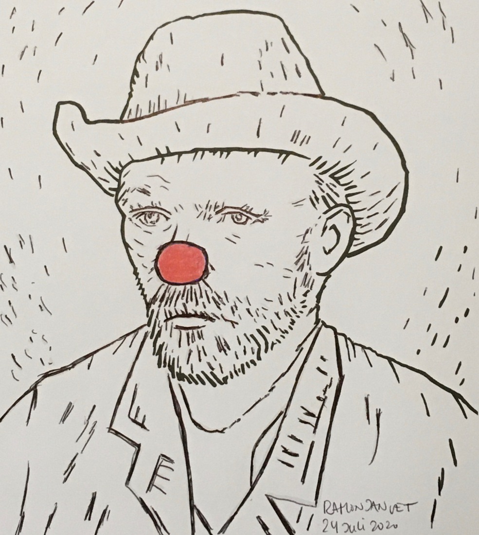 Vincent van Gogh met rode neus