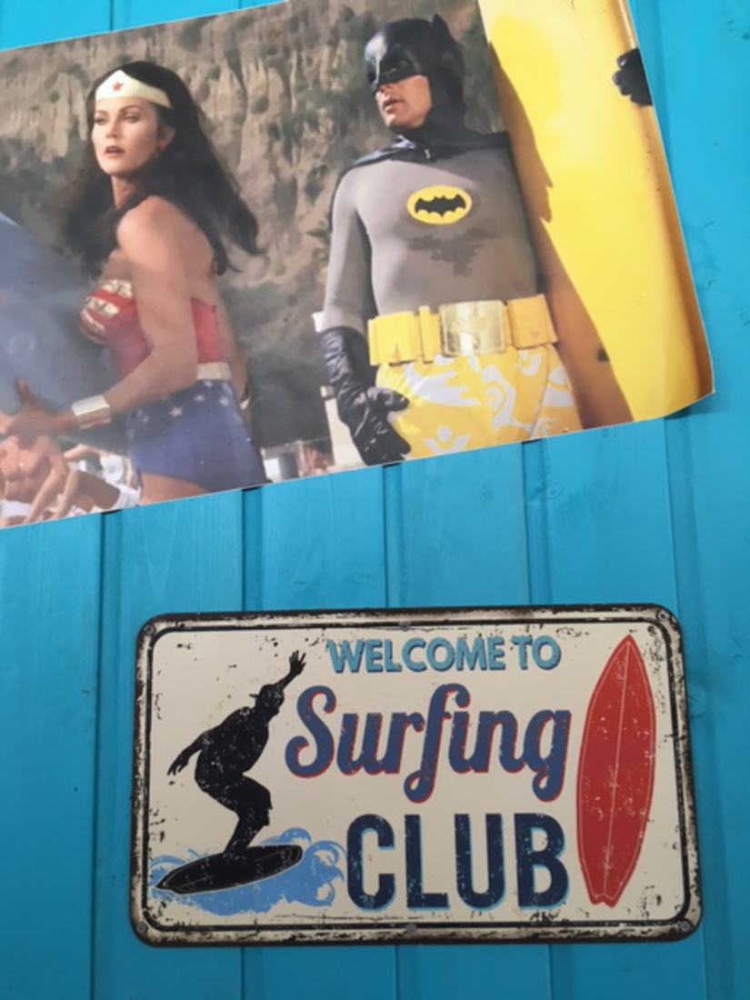 Batman & Robin Surfing