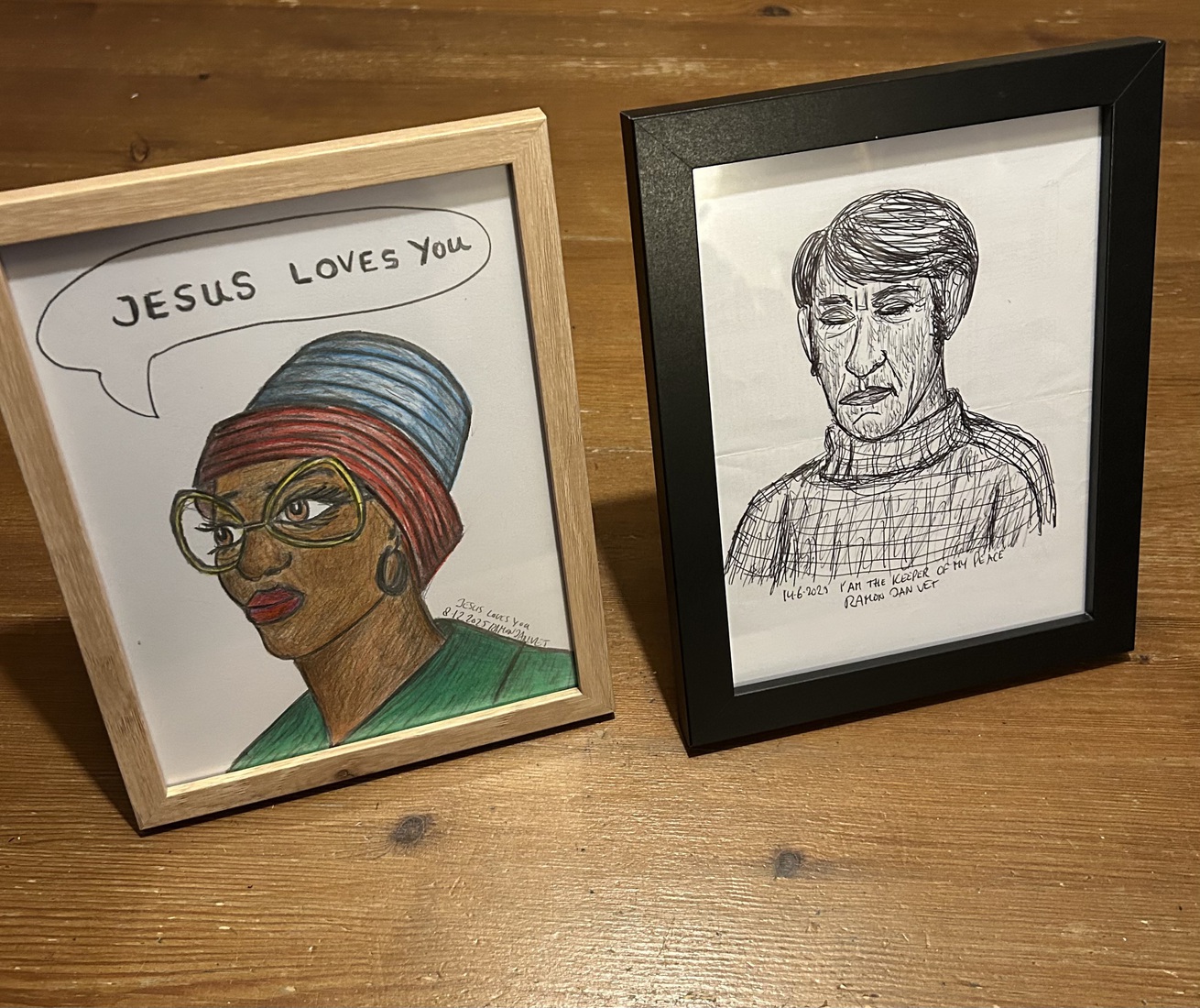 Twee portretten in lijst 