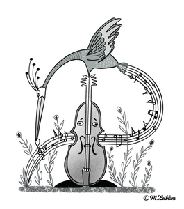 Zwart wit inkt illustraties