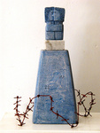 Sculpture made of clay, iron and mixed media