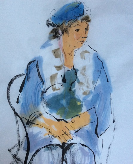Vrouw in blauw