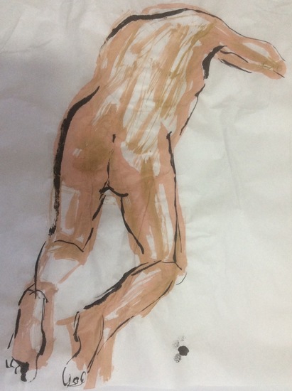 Op de rug gezien mannelijk naakt